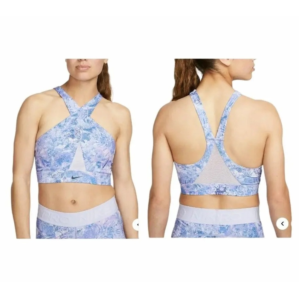 Nike Blue Patterned Sports Bra